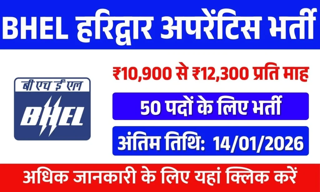 BHEL Haridwar Apprentice Recruitment