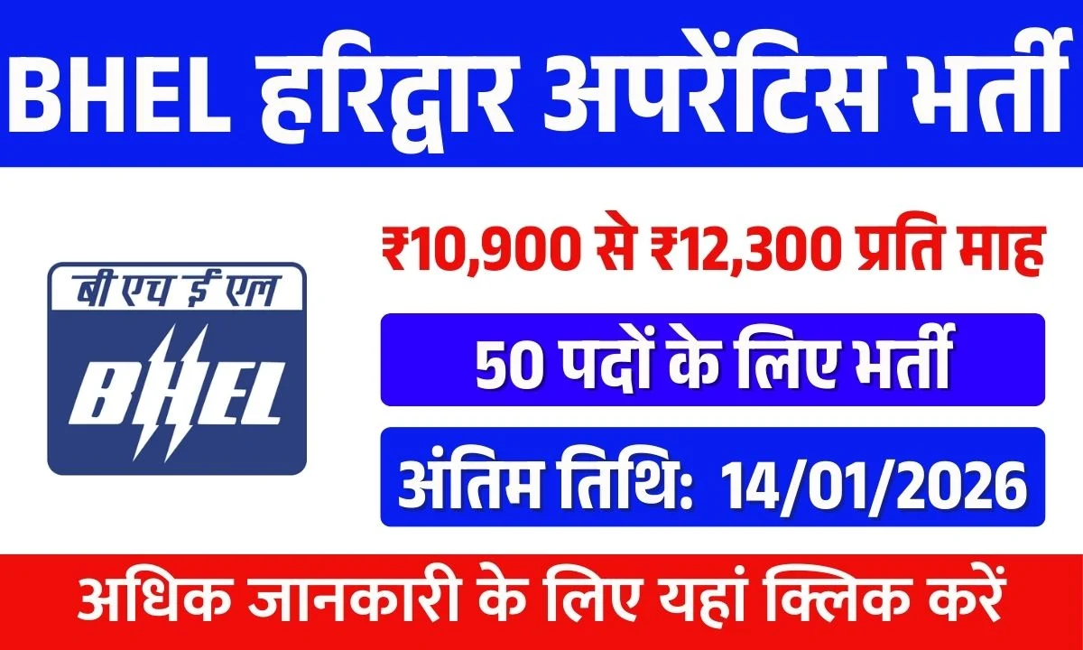 BHEL Haridwar Apprentice Recruitment