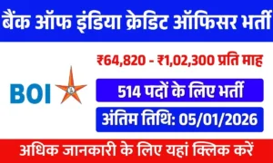 Bank of India Credit Officer Recruitment