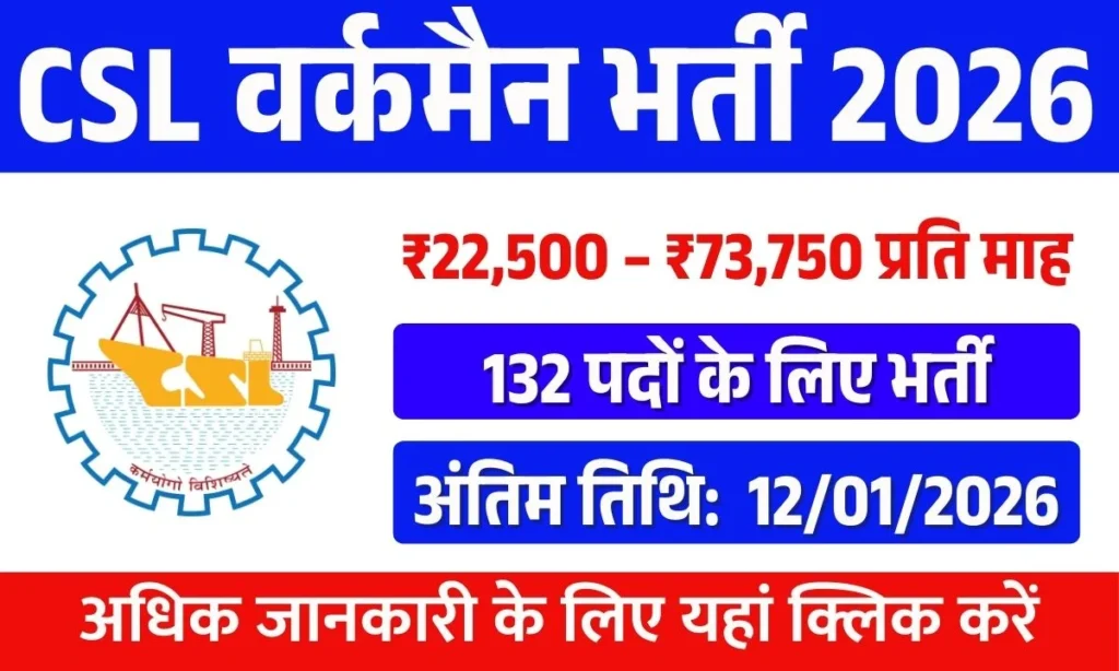 CSL Workmen Recruitment