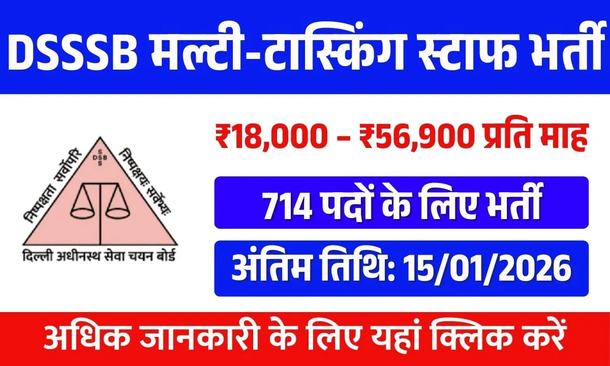 DSSSB MTS Recruitment 2026