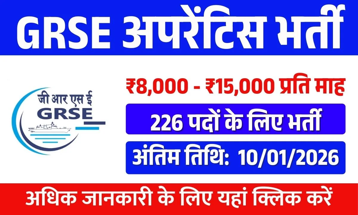 GRSE Apprentice Recruitment 2025