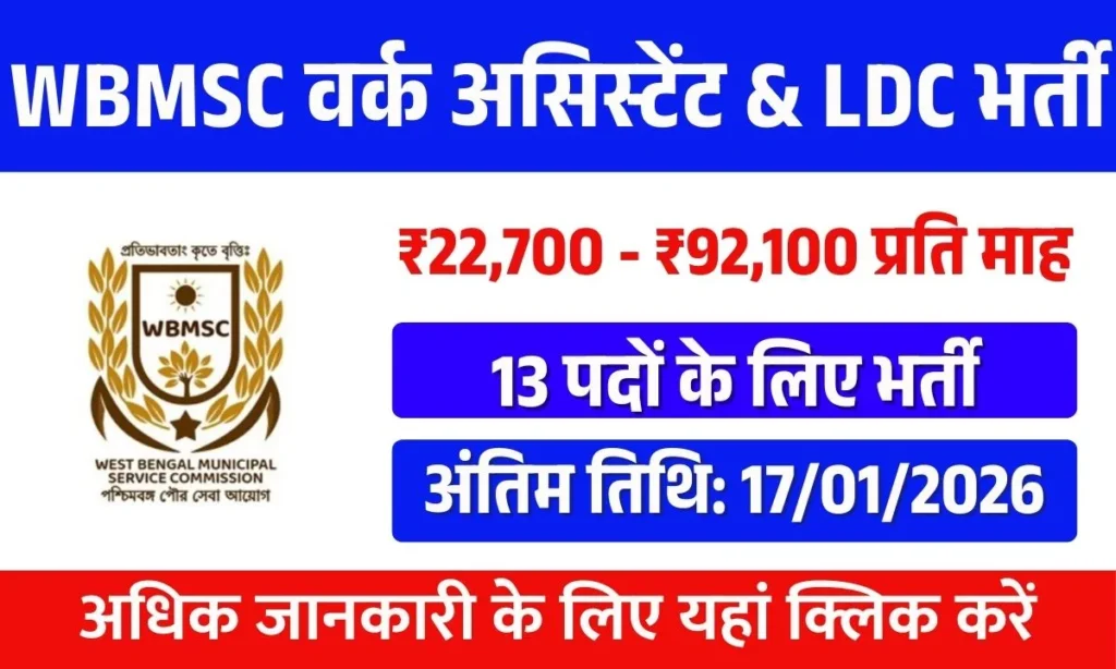 WBMSC MKDA Recruitment