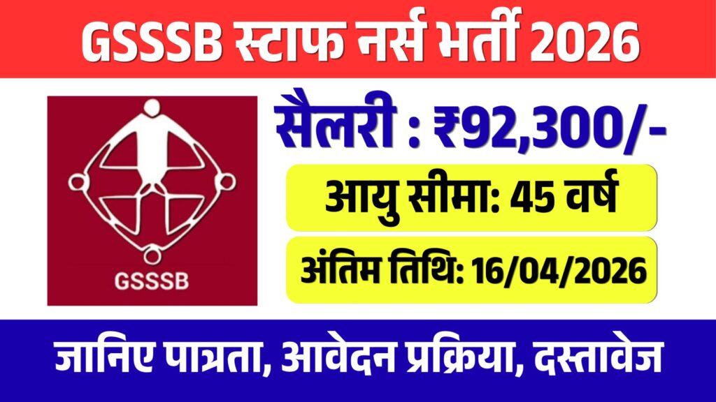 GSSSB Staff Nurse Recruitment 2026